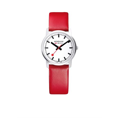 Mondaine watch Simply Elegant with red band